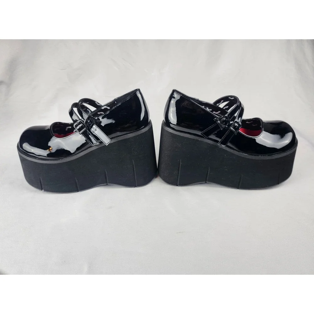 Demonia Size 9 Womens Kera-08 Black Patent Platform Mary Jane Goth Punk Shoes